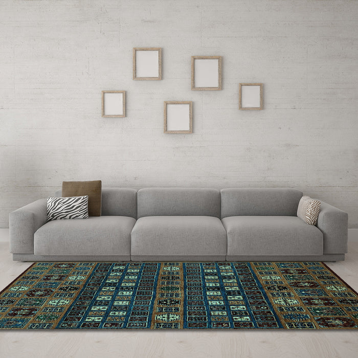 Machine Washable Abstract Light Blue Modern Rug in a Living Room, wshabs622lblu