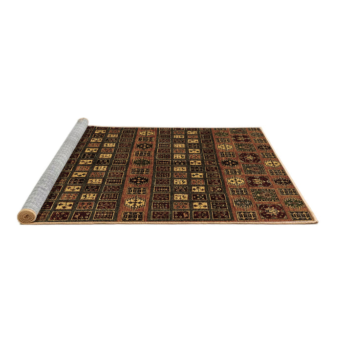 Sideview of Machine Washable Abstract Brown Modern Rug, wshabs622brn