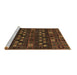 Sideview of Machine Washable Abstract Brown Modern Rug, wshabs622brn