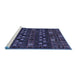 Sideview of Machine Washable Abstract Blue Modern Rug, wshabs622blu