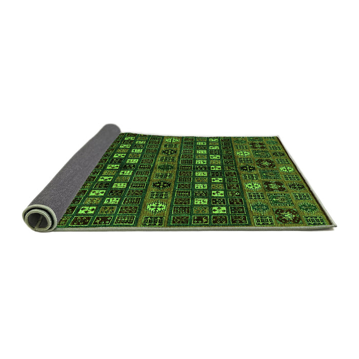 Sideview of Abstract Green Modern Rug, abs622grn