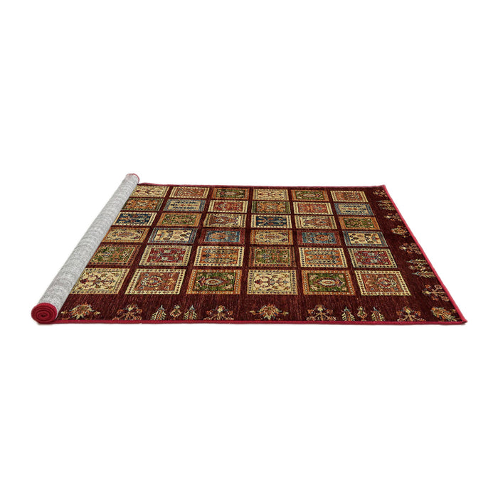 Sideview of Machine Washable Abstract Bronze Brown Rug, wshabs623