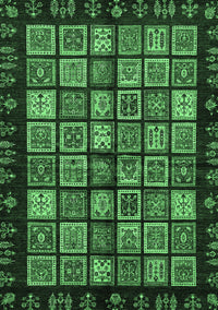 Abstract Emerald Green Modern Rug, abs623emgrn