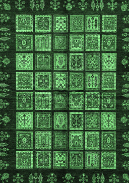 Abstract Emerald Green Modern Rug, abs623emgrn
