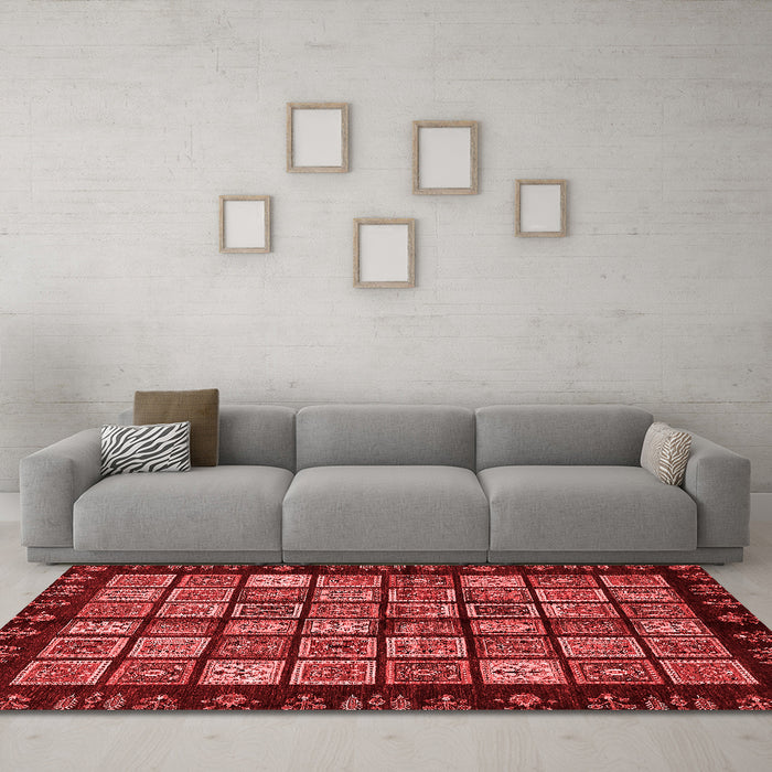 Modern Red Washable Rugs