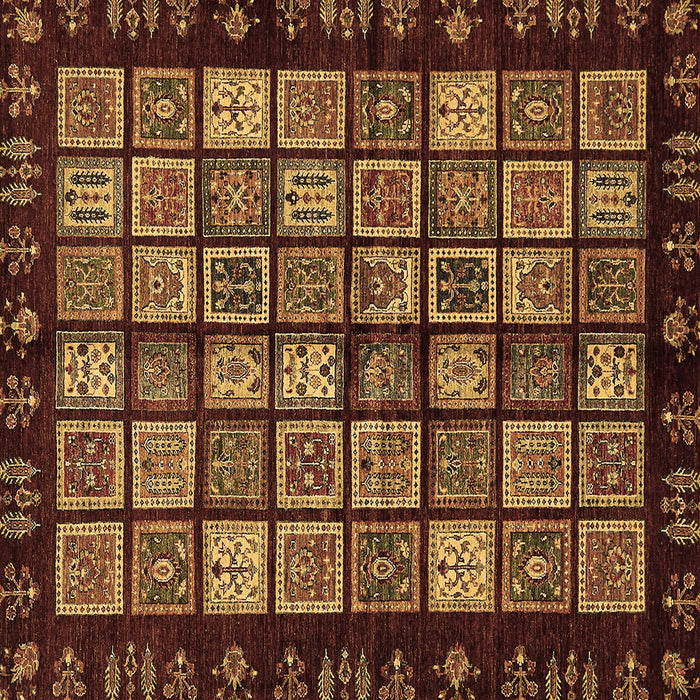 Square Abstract Brown Modern Rug, abs623brn