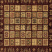 Square Abstract Brown Modern Rug, abs623brn