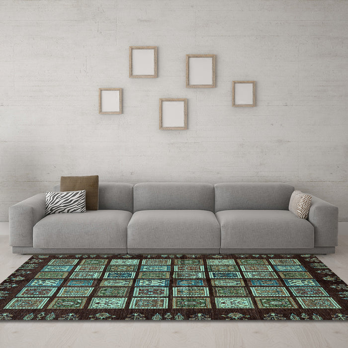 Machine Washable Abstract Light Blue Modern Rug in a Living Room, wshabs623lblu