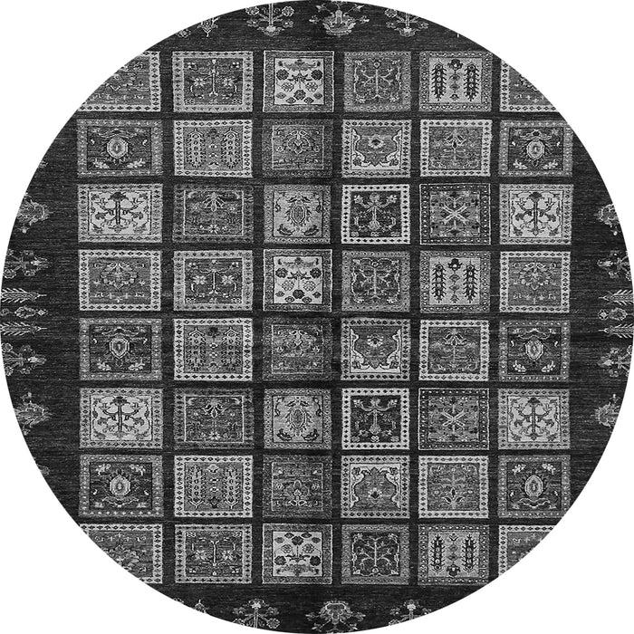 Round Machine Washable Abstract Gray Modern Rug, wshabs623gry