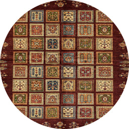 Round Machine Washable Abstract Bronze Brown Rug, wshabs623
