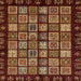 Square Machine Washable Abstract Bronze Brown Rug, wshabs623