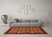 Machine Washable Abstract Orange Modern Area Rugs in a Living Room, wshabs623org