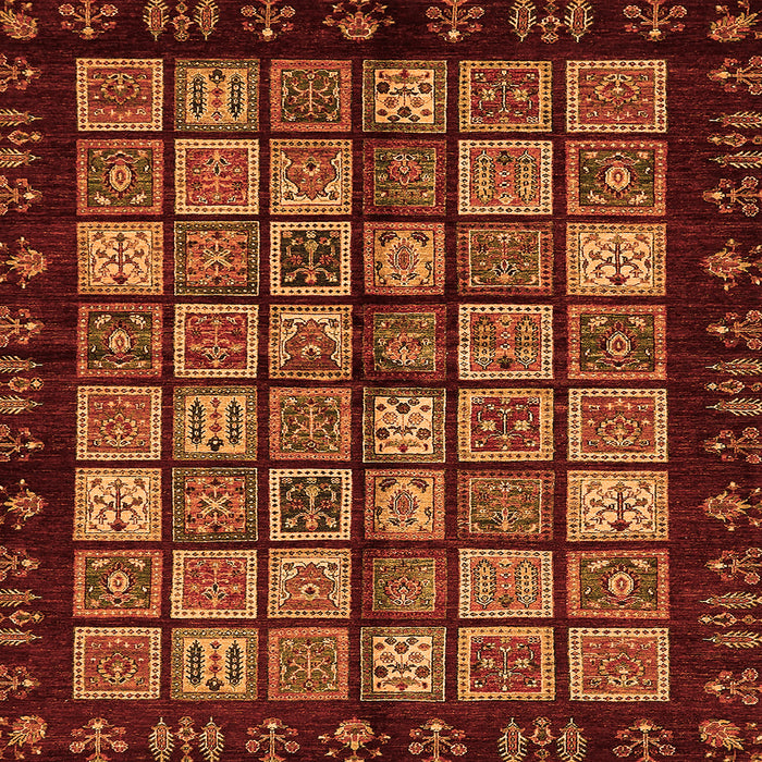 Square Machine Washable Abstract Orange Modern Area Rugs, wshabs623org