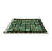 Sideview of Machine Washable Abstract Turquoise Modern Area Rugs, wshabs623turq