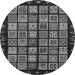 Round Machine Washable Abstract Gray Modern Rug, wshabs624gry