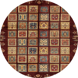 Round Machine Washable Abstract Bronze Brown Rug, wshabs624