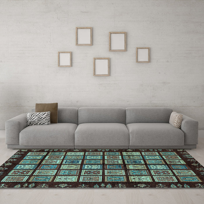 Machine Washable Abstract Light Blue Modern Rug in a Living Room, wshabs624lblu