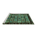 Sideview of Machine Washable Abstract Turquoise Modern Area Rugs, wshabs624turq