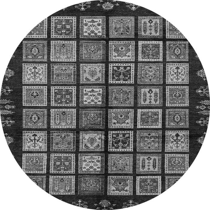 Round Abstract Gray Modern Rug, abs624gry