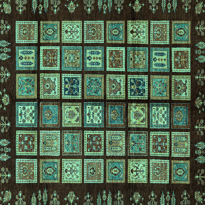 Square Abstract Turquoise Modern Rug, abs624turq