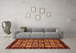 Machine Washable Abstract Orange Modern Area Rugs in a Living Room, wshabs624org