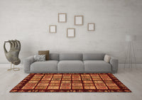 Machine Washable Abstract Orange Modern Rug, wshabs624org