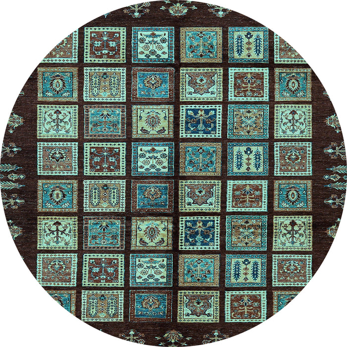 Round Machine Washable Abstract Light Blue Modern Rug, wshabs624lblu