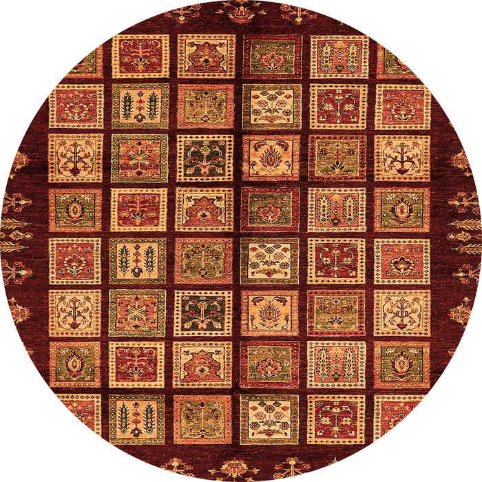 Round Abstract Orange Modern Rug, abs624org