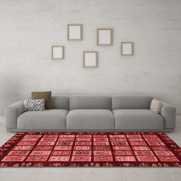 Modern Red Washable Rugs