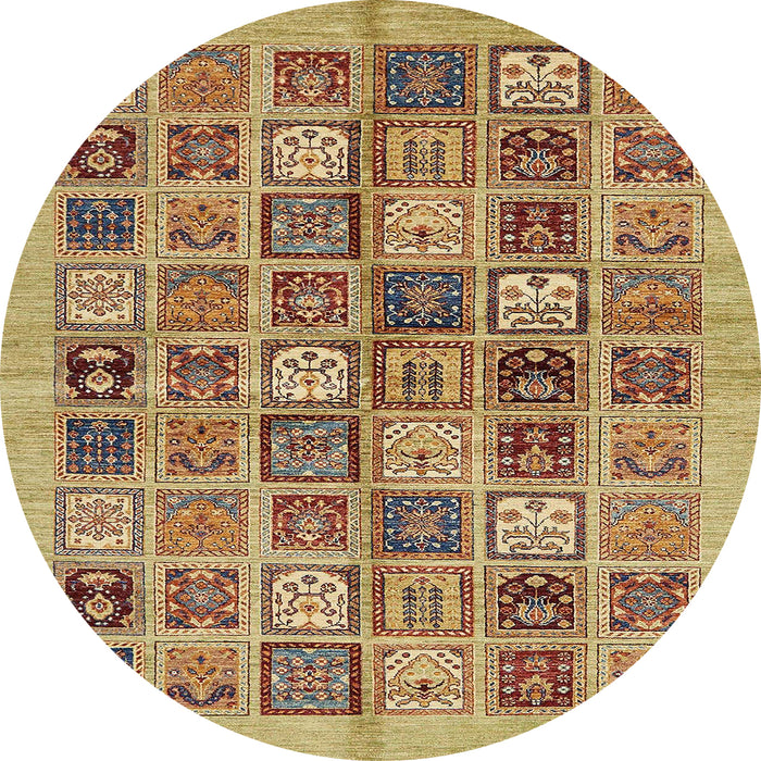 Round Machine Washable Abstract Metallic Gold Rug, wshabs625