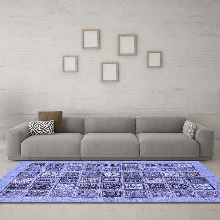 Machine Washable Abstract Blue Modern Rug in a Living Room, wshabs625blu