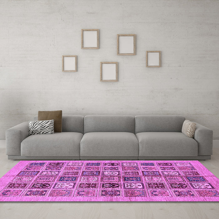 Machine Washable Abstract Purple Modern Area Rugs in a Living Room, wshabs625pur