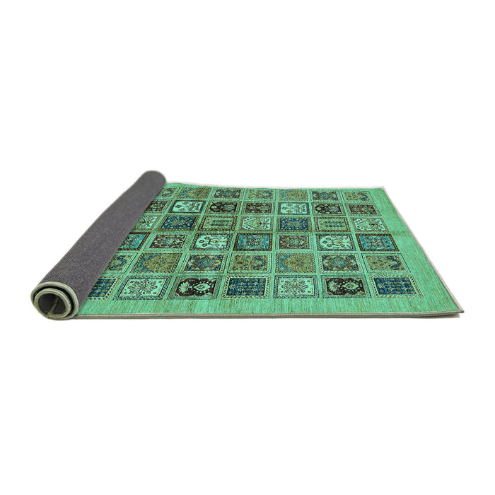 Sideview of Abstract Turquoise Modern Rug, abs625turq