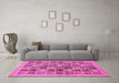 Machine Washable Abstract Pink Modern Rug in a Living Room, wshabs625pnk