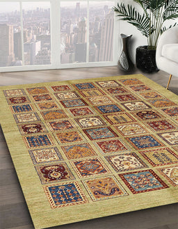 Machine Washable Abstract Metallic Gold Rug in a Family Room, wshabs625