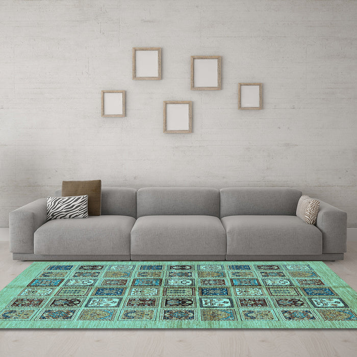 Machine Washable Abstract Light Blue Modern Rug in a Living Room, wshabs625lblu