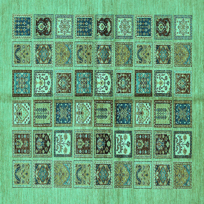 Square Abstract Turquoise Modern Rug, abs625turq