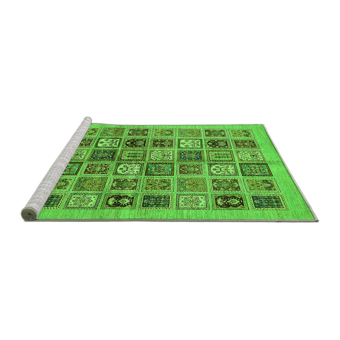 Sideview of Machine Washable Abstract Green Modern Area Rugs, wshabs625grn