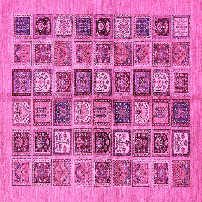 Square Machine Washable Abstract Pink Modern Rug, wshabs625pnk