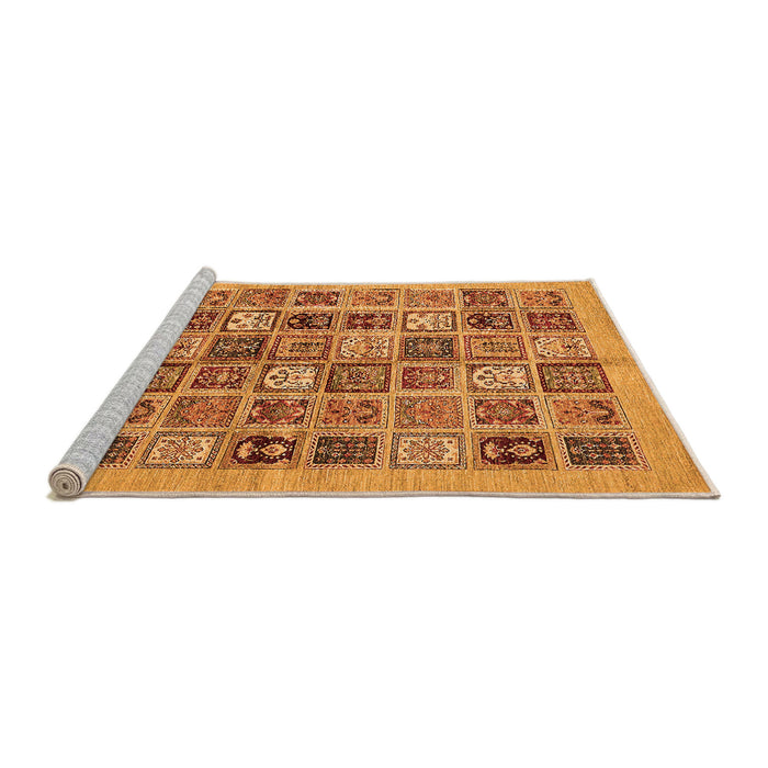 Sideview of Machine Washable Abstract Orange Modern Area Rugs, wshabs625org