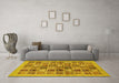 Machine Washable Abstract Yellow Modern Rug in a Living Room, wshabs625yw