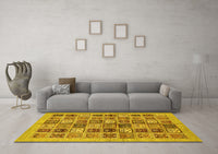 Machine Washable Abstract Yellow Modern Rug, wshabs625yw