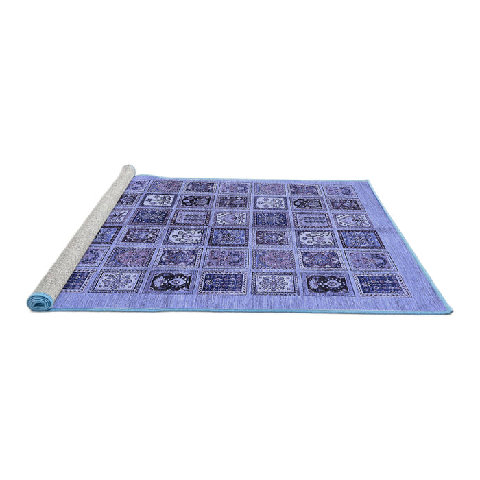 Sideview of Machine Washable Abstract Blue Modern Rug, wshabs625blu