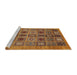 Sideview of Machine Washable Abstract Saffron Red Rug, wshabs626