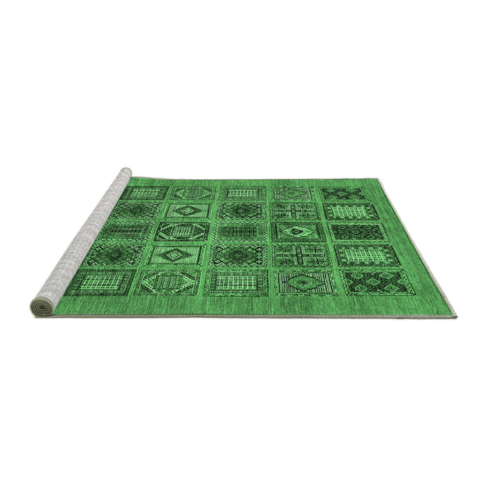 Sideview of Machine Washable Abstract Emerald Green Modern Area Rugs, wshabs626emgrn