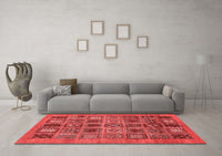 Machine Washable Abstract Red Modern Rug, wshabs626red