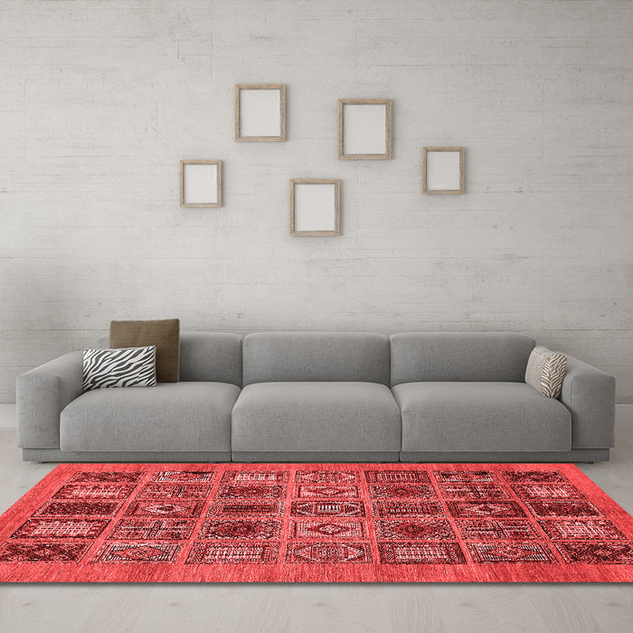 Modern Red Washable Rugs