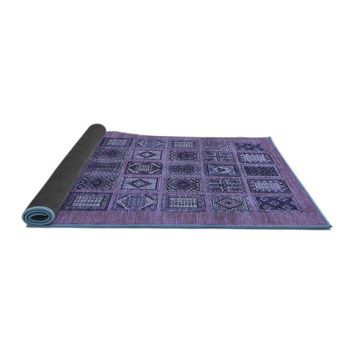 Sideview of Abstract Blue Modern Rug, abs626blu