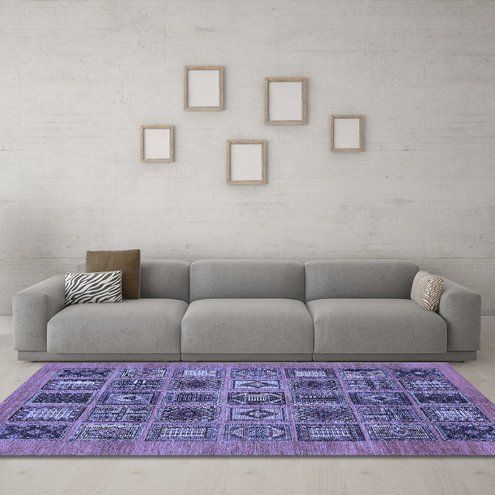 Machine Washable Abstract Blue Modern Rug in a Living Room, wshabs626blu