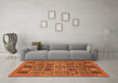 Machine Washable Abstract Orange Modern Area Rugs in a Living Room, wshabs626org